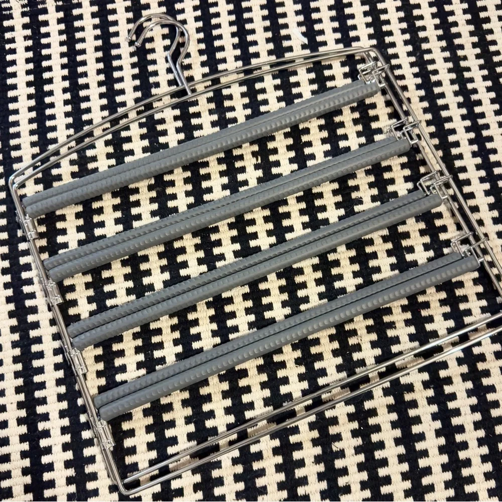RICHARDS 2 Grey 4 Tier Closet & Storage Clothes Hanger Space Saving w Swing Arms